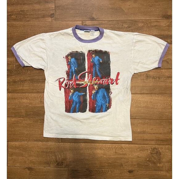 Rod Stewart 1998 All Rod All Night Tour Vintage T-Shirt L Pop Music Tee Usa HTF - Picture 1 of 5